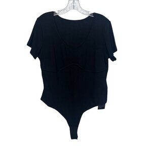 Blingfit Bodysuit Short Sleeve Stretchy Black Size XL New